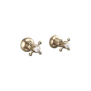 Crosswater Belgravia Crosshead Wall Stop Taps Brushed Brass