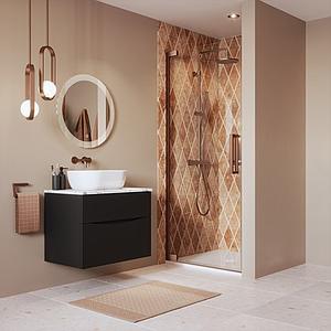 Crosswater Asura 8mm Hinged Door 900 Brushed Bronze