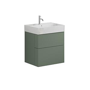 Crosswater Avenue Two Drawer Wall Hung Vanity 600mm Sage Green