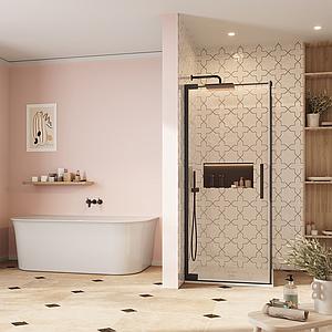 Crosswater Asura 8mm Side Panel for Hinged Door 900 Matt Black