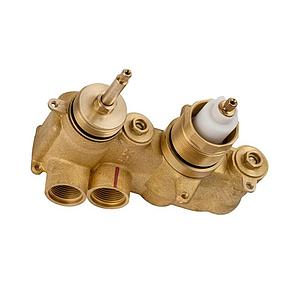 Crosswater 2 Outlet Thermostatic Valve Body with Diverter for 2 Handle Trimsets Landscape without Collars