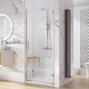 Cubico Lava Hinged Door 800 Brushed Nickel