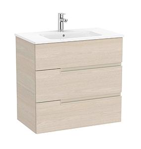 Roca Victoria-n Base Unit With 3 Drawers 800 X 460mm - Light Ash