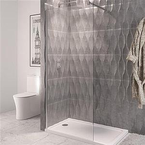 Eeastbrook Vantage 2000 8mm Easy Clean 2000mm x 300mm Walk-In Shower Panel - Chrome