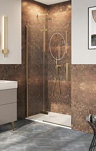 Crosswater Asura Hinged Door with Inline 1000 Brushed Brass