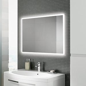 Hib Globe Illuminated Rectangular Wall Mounting Led Bathroom Mirror - Silver (hib7861000) - Ex Display