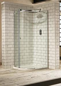 Frontline Aquaglass Sphere W1200 X D800mm Lh Clear/ Chrome