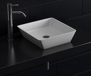 StoneKAST Quadratto Sit On Basin Matt White 380x380mm