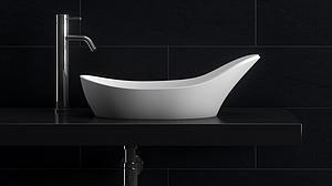 StoneKAST Classic Sit On Basin Matt White 600x350mm