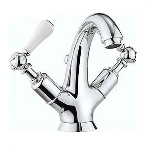 Crosswater Belgravia Lever High Neck Mono Basin With Waste Deck Mounted Chrome White Lever