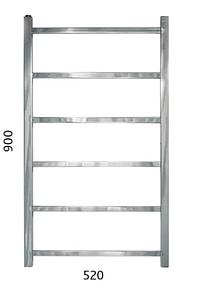 Jis Brunswick 900/520 Heated Towel Rail 900 X 520mm Central Heating Stainless Steel Satin