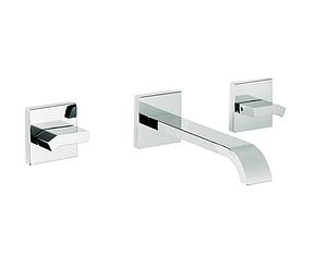 Just Taps Leo 3 Hole Wall Mounted Basin Mixer Tap Chrome