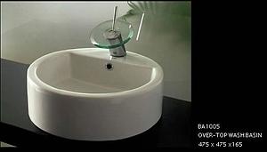 NoCode White Round Counter Top Sit On 475mm Bathroom Basin 1 Tap Hole Sink - SALE