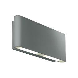 Aurora 240v Aluminium Ip54 Fixed Updown Led Wall Light Satin Silver