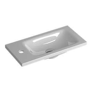 Faeber Silkstone Pearl 500mm Cloakroom Single Wall Hung Basin Gloss (requires Brackets)