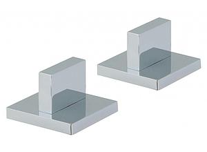 Vado Geo Pair of Deck Mounted Shower Mixer Stop Valve Taps Chrome