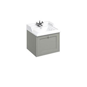 Burlington 600mm Wall Hung Basin Unit with Drawer Olive