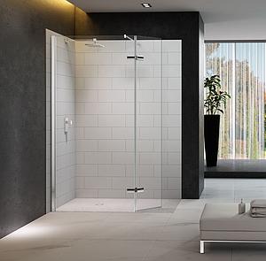 Merlyn 8 Series Showerwall With Hinged Swivel Panel 1250mm